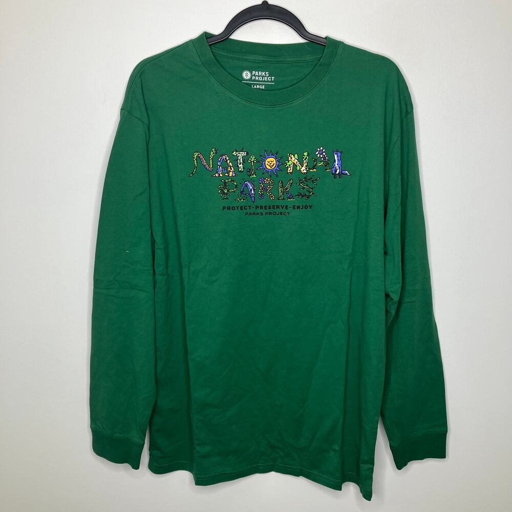 NWT PARKS PROJECT Unisex National Parks 90's Doodle Long Sleeve Green Small